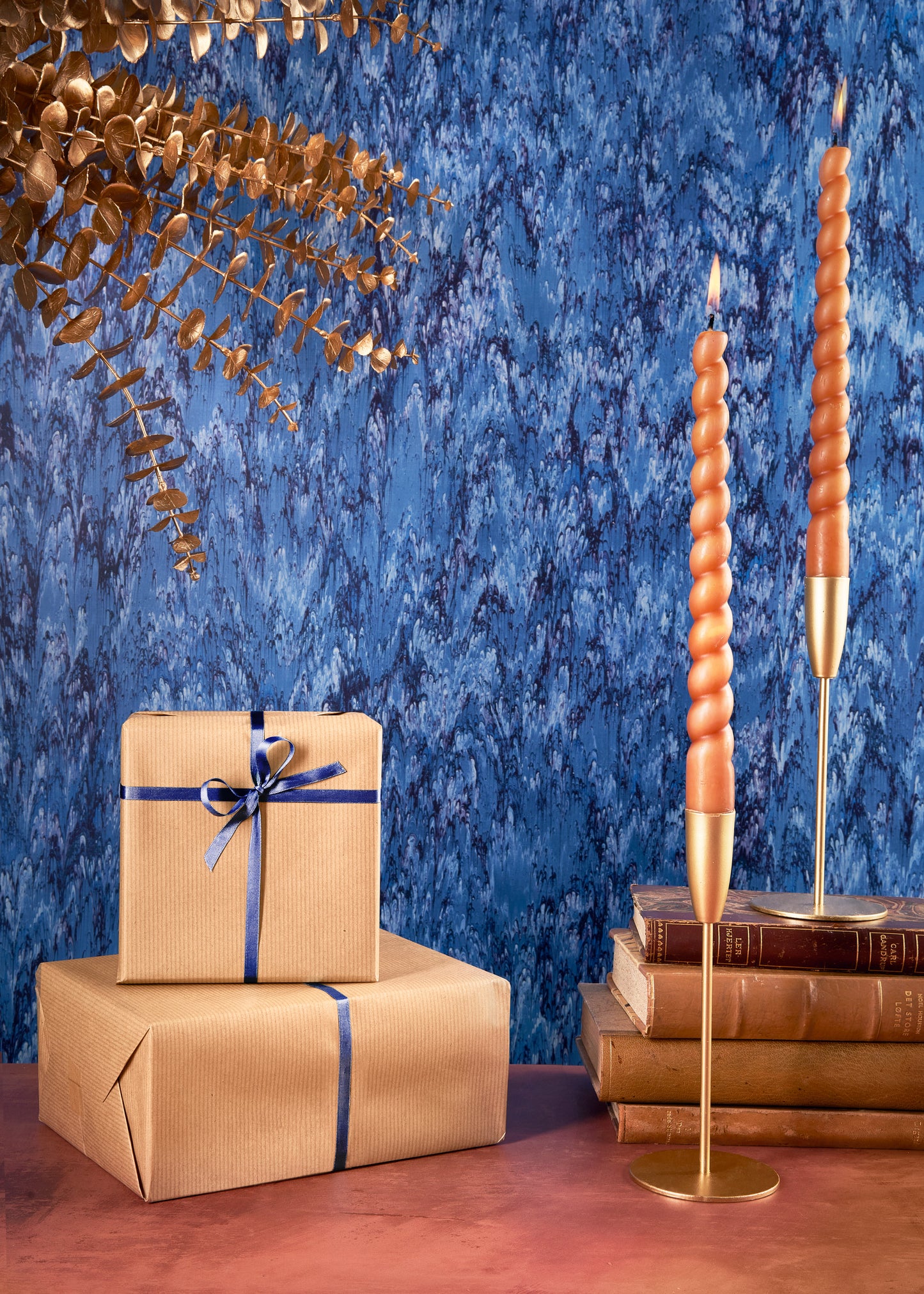 Blue Biblio Vinyl Photography Backdrop by Club Backdrops